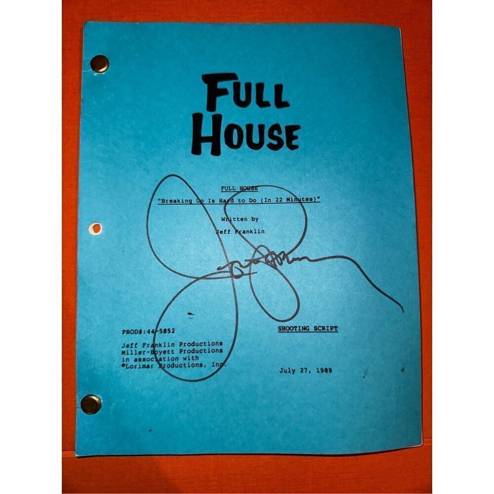 Original Signed Full Script of Fuller House from 1989 John Stamos Autograph